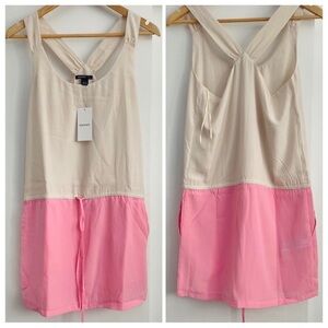 Mango Racerback Dress Color blocked Pink Nude New Size: US XS Mango